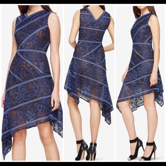 BCBGMaxAzria Dresses & Skirts - BCBGMaxazria Mary Ann Asymmetrical Lace Sheath